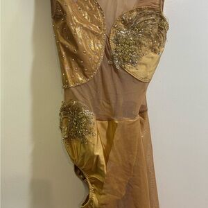 Gold Embellished Sheer Dress